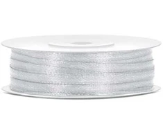 Party Deco Juostelė satino 3mm/50m sidabrinė