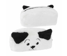 Pliušinis pieštukų dėklas su 1 užtrauktuku Dog B&amp;W STARPAK 502046