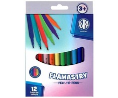 Astra flomasteriai mokyklai, Pastel Line markeriai, 12 spalvų KARTONĖJE DĖŽĖJE