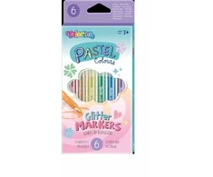 Flomasteriai COLORINO Pastel, 6 blizgios spalvos