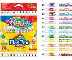 COLORINO KIDS dvipusiai flomasteriai, 12 vnt., 24 spalvos, 32353PTR