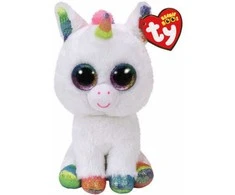 TY Beanie Boos pliušinis baltas vienaragis su spalvotomis pėdutėmis PIXY 15,5cm, TY36852