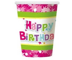 Puodelis papierowy 270 ml Happy rožinis GODAN