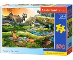 Castorland Dėlionė 100 vnt. - Dinozaurų pasaulis