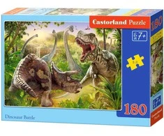 Castorland Dėlionė 180 vnt. - Dinozaurų kova