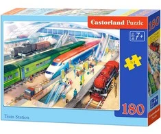 Castorland dėlionė 180 vienetų traukinių stotis