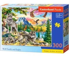 Castorland Dėlionė 300 vnt. - Vilkų šeima ir ereliai
