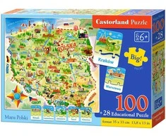 Castorland Dėlionė 100 vnt. - Lenkijos žemėlapis