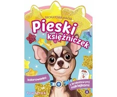 A4 spalvinimo puslapis Blizgučių magija. Princesės šunys. Trufflek STICKERS SKRZAT 075816