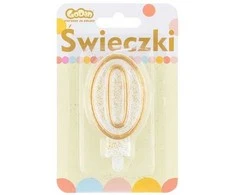 GoDan Skaičius žvakė su aukso sienos ir blizgesio - 0 - 1 pc. universalus