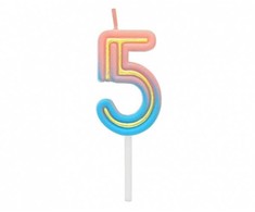 GoDan Žvakutė gimtadienio B&amp;C neon "5"