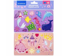 Princesės piešimo šablonas 225x130 2vnt STARPAK 505502