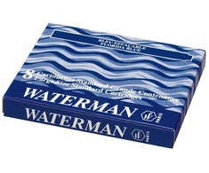 Rašalo kapsulės WATERMAN, 8 vnt., Mėlyna