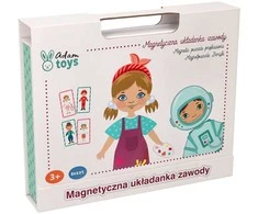 Adam Toys Magnetinė profesijų dėlionė su drabužių priedais, vaikams nuo 3 metų, lavina smulkiąją motoriką, spalvota