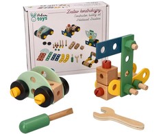 Adam Toys Medinis vaikų konstruktoriaus rinkinys su įrankiais, lavinantis kūrybiškumą, nuo 3 metų, rudas