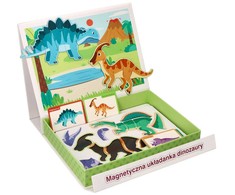 Adam Toys Magnetinė dinozaurų dėlionė su lenta ir 51 detalė, vaikams nuo 3 metų