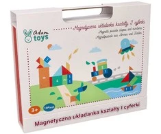 Adam Toys Magnetinė edukacinė dėlionė su formomis ir skaičiais, vaikams nuo 3 metų, sulankstoma dėžutė
