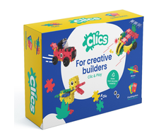 Clics toys KONSTRUKCINIAI KLUOKAI VAIKAMS CLICS RC001 dėžutė 5in1 69 vnt. SPAUSKITE PRADĖTI