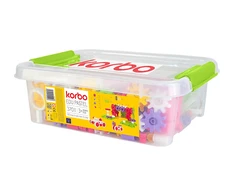 Kūrybinis 370 dalių Korbo Pastel konstruktorius vaikams nuo 4 metų, judančiais elementais, pastelinis