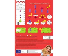 Kūrybinis 370 dalių Korbo Pastel konstruktorius vaikams nuo 4 metų, judančiais elementais, pastelinis