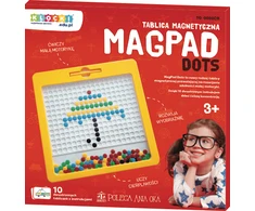 Magnetinė piešimo lenta MagPad Dots vaikams nuo 4 metų, lavina smulkiąją motoriką, su magnetiniu rašikliu, geltona