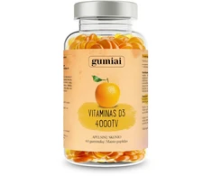 Gumiai Maisto papildas Vitaminas D3 4000TV, 60 guminukų