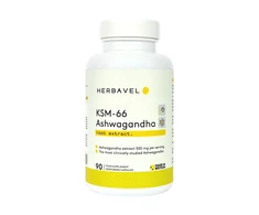 Maisto papildas Herbavel Ashwagandha KSM-66, 90 kapsulių