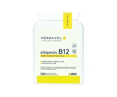 Maisto papildas Herbavel Bioaktyvus vitaminas B12, 120 kapsulių