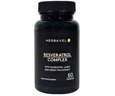 Maisto papildas Herbavel Resveratrol Complex, 60 kapsulių