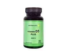 Maisto papildas Herbavel Vitamin D3 4000TV Plus, 60 kapsulių