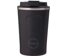 AYA&amp;IDA Nerūdijančio plieno kelioninis puodelis 'Matte Juodas' - 380 ml