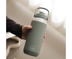 AYA&amp;IDA Nerūdijančio plieno sportinė gertuvė 'Tropical Žalias' - 950 ml