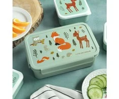 A Little Lovely Bento vaikiška priešpiečių dėžutė 'Miško gyventojai'