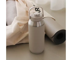CREAM AYA&amp;IDA Nerūdijančio plieno sportinė gertuvė 'Kreminis rusvai gelsvas' - 950 ml