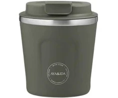 AYA&amp;IDA Nerūdijančio plieno kelioninis puodelis 'Tropical Žalias' - 240 ml