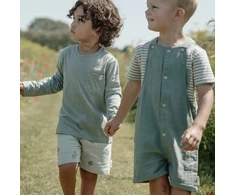 Little Dutch Marškiniai trumpomis rankovėmis ´Forest Žalias Stripe´ - 86