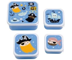 A Little Lovely Vaikiškų priešpiečių dėžučių rinkinys 'Piratai' 4vnt