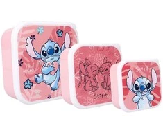 Vaikiškų priešpiečių dėžučių rinkinys Stitch Bon Appetit! 3vnt