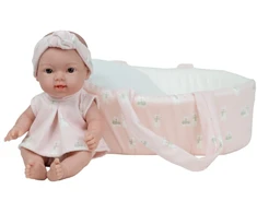 Arias lėlė kūdikėlis su rožine nešykle, 26 cm