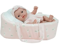 Arias lėlė kūdikėlis su rožine nešykle, 26 cm