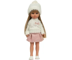 Arias lėlė mergaitė Carlota pūkuotu megztiniu, 36 cm