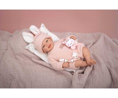 Arias Reborn lėlė kūdikėlis rožiniais rūbeliais, Lucia, 45 cm