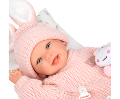 Arias Reborn lėlė kūdikėlis rožiniais rūbeliais, Lucia, 45 cm
