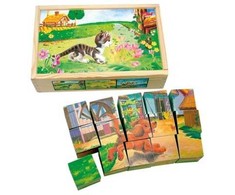 Kaladėlių dėlionė Naminiai gyvūnai, 3+