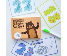Lietuvos Kurejai Lavinamosios daugkartinio naudojimo kortelės "Nuo taško iki taško" + žymeklių rinkinys