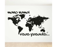 Lietuvos Kurejai Lipdukas žemėlapis „Pasaulis mano namai“- didelis