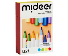 Mideer Dvipusiai nuplaunami flomasteriai 12vnt