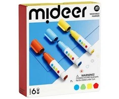 Mideer Dvipusiai nuplaunami flomasteriai su antspaudukais 6vnt