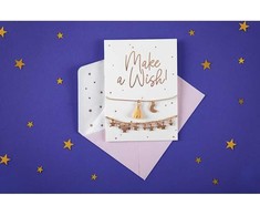 PartyDeco Atvirukas su apyrankėmis „Sugalvoki norą"