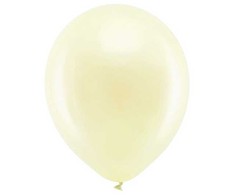 PartyDeco Balionai blizgus kreminiai, 30cm, 10vnt